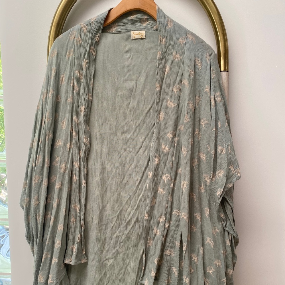 Symbology Unisex Festival Exclusive Mint Ginko Print Kimono Robe One Size